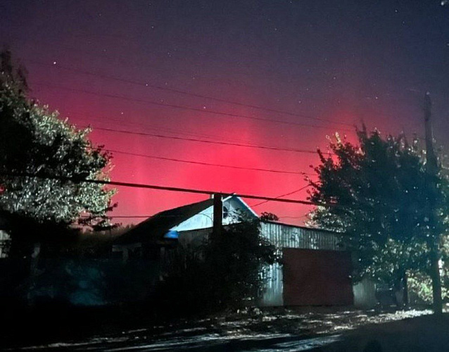 Фото: северное сияние в Ростовской области 10 октября, кадр очевидца